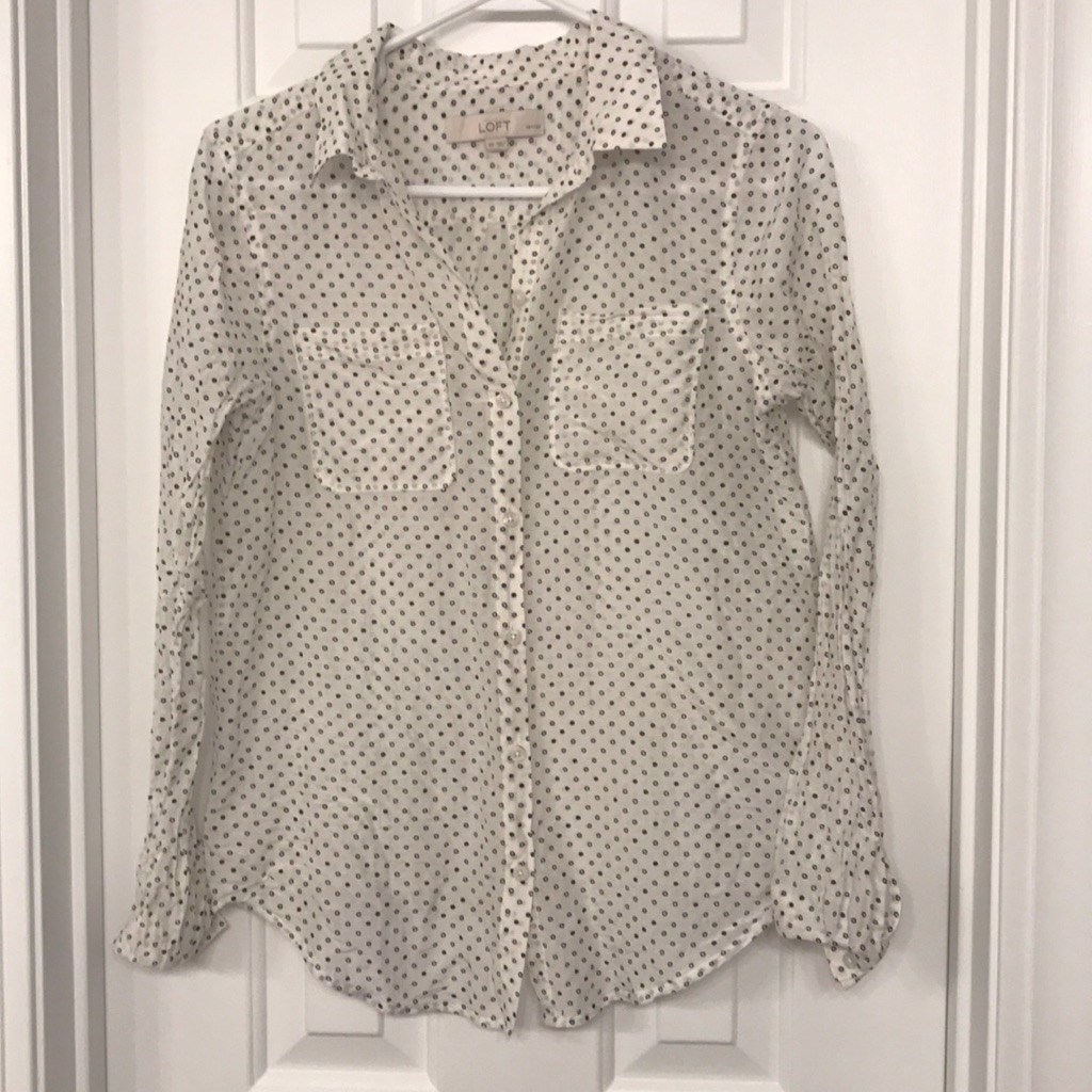 Loft Polka Dot Button Down